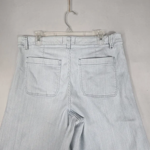 Lane Bryant Size 14 Wide Leg Crop Pinstripe Jean Culotte Capri High Rise 18" L - Picture 13 of 15